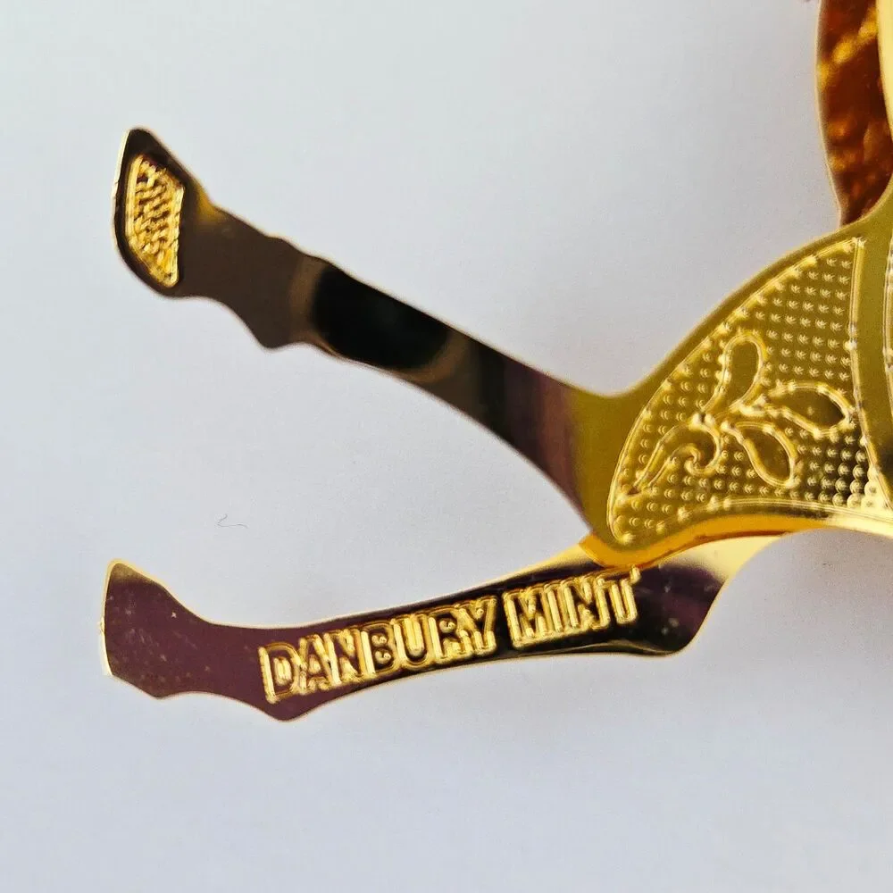 2016 Annual Fanciful Reindeer Danbury Mint Christmas Ornament 23k Gold Plated